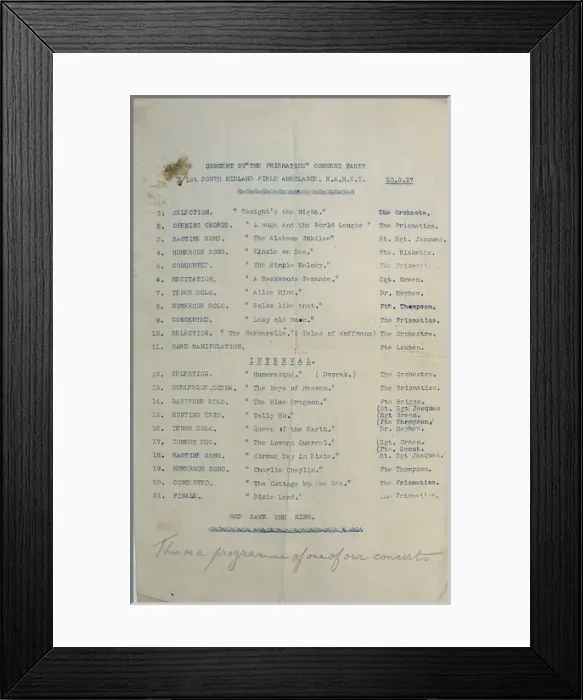 Framed Print : Concert by 1st South Midland Field Ambulance, RAMCT Framed Print : Concert by 1st South Midland Field Ambulance, RAMCT
