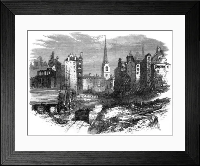 Framed Print : Railway works at Dowgate Hill Framed Print : Railway works at Dowgate Hill