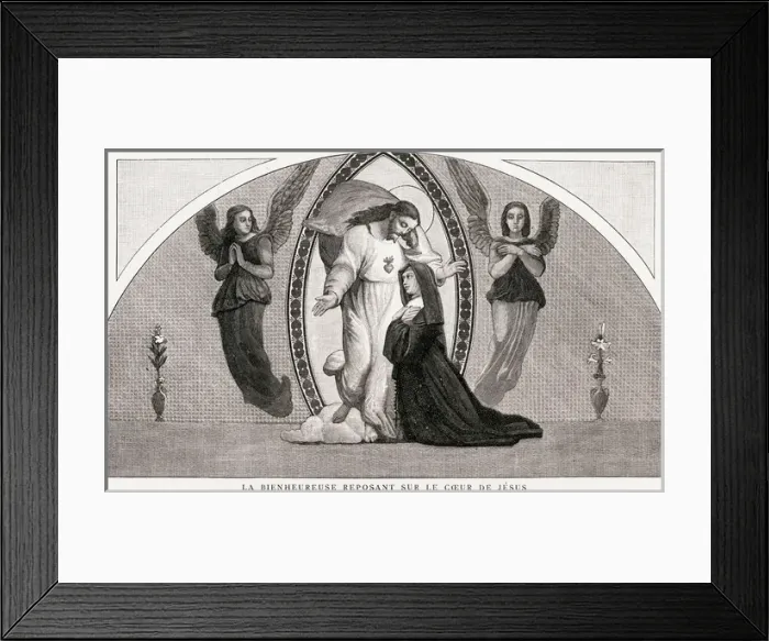 Framed Print : M M Alacoque with Jesus Framed Print : M M Alacoque with Jesus