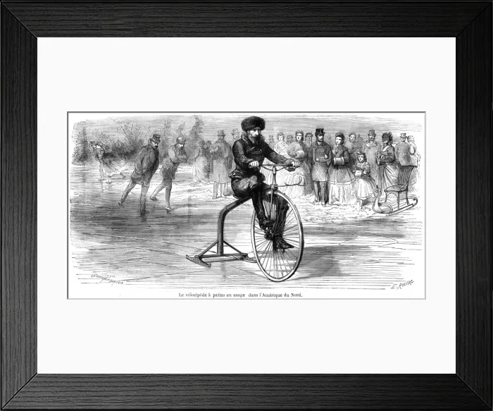 Framed Print : Cycling on ice skates Framed Print : Cycling on ice skates