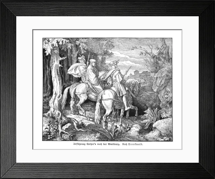 Framed Print : Martin Luther concealed in Wartburg Framed Print : Martin Luther concealed in Wartburg
