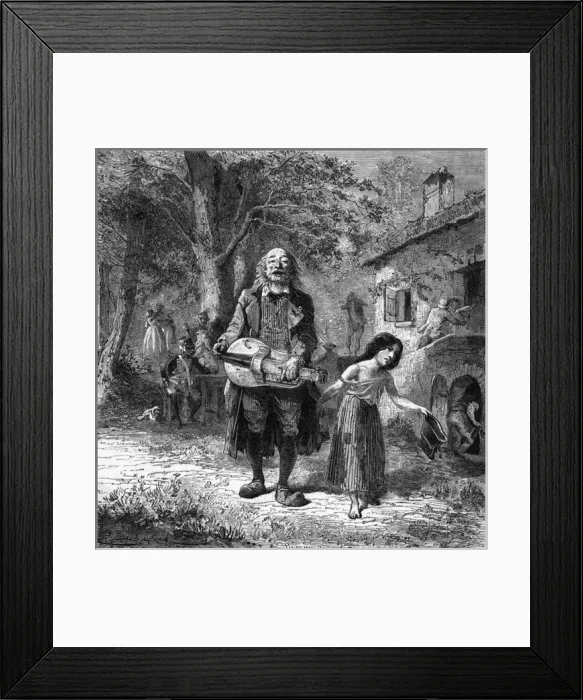 Framed Print : Hurdy-gurdy organ player Framed Print : Hurdy-gurdy organ player
