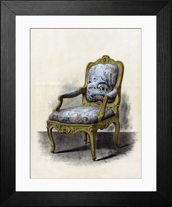 Framed Print : Swedish armchair in the rococo style Framed Print : Swedish armchair in the rococo style