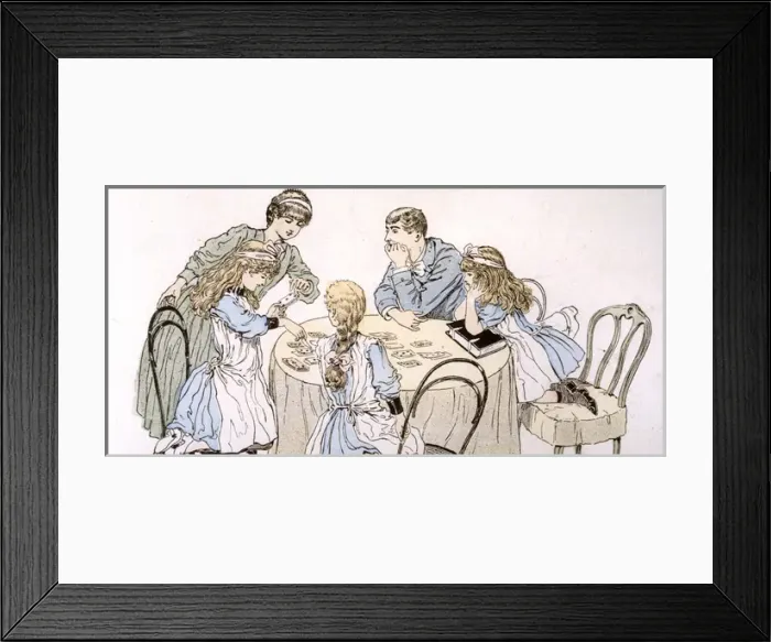 Framed Print : Family playing a game of cards Framed Print : Family playing a game of cards
