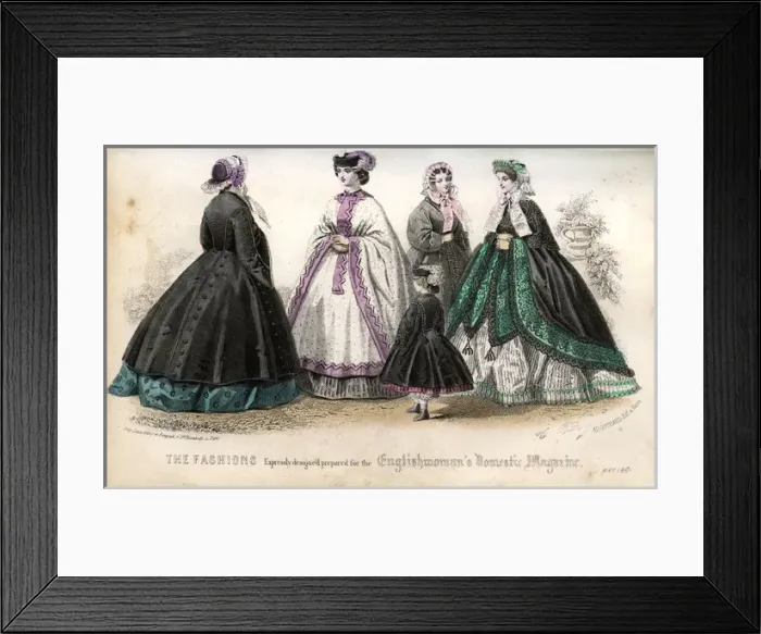 Framed Print : Fashionable women from 1861 Framed Print : Fashionable women from 1861