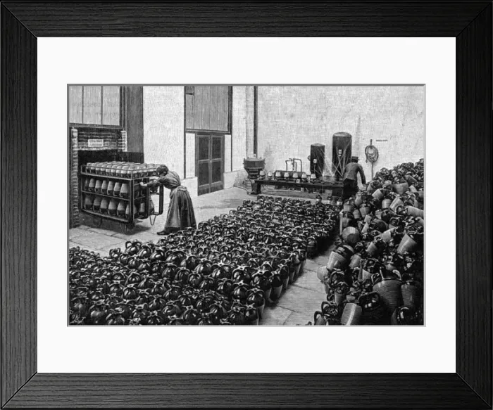 Framed Print : Olive Oil containers being cleaned Framed Print : Olive Oil containers being cleaned