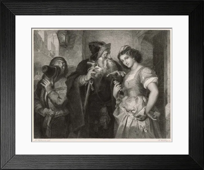 Framed Print : Scene from Shakespeares The Merchant of Venice Framed Print : Scene from Shakespeares The Merchant of Venice
