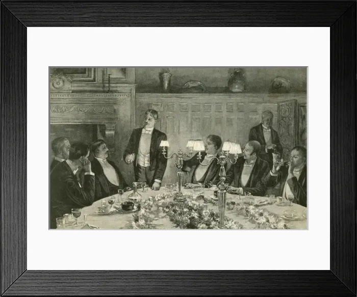 Framed Print : Men at a Stag Night dinner Framed Print : Men at a Stag Night dinner