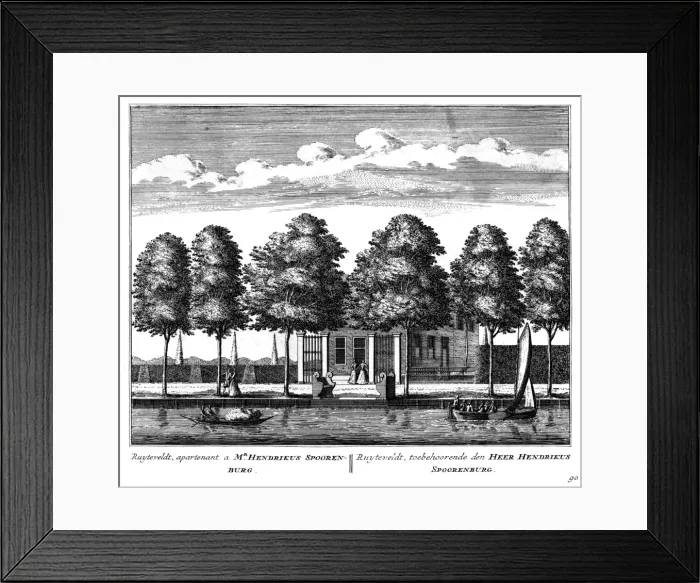 Framed Print : Dutch Canal-Side Home Framed Print : Dutch Canal-Side Home