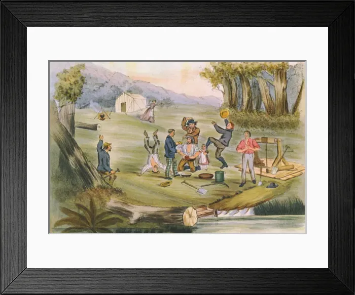 Framed Print : Prospectors in Australia rejoice at finding gold at last Framed Print : Prospectors in Australia rejoice at finding gold at last