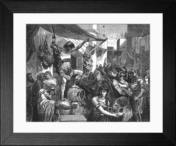 Framed Print : Lively scene in an Ancient Roman street Framed Print : Lively scene in an Ancient Roman street