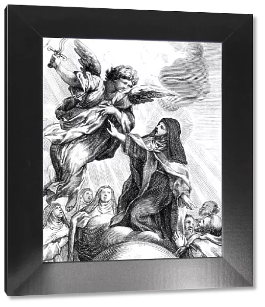 St Teresa of Avila with angel of justice