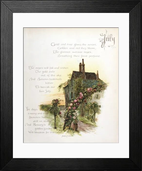 Framed Print : Book illustration -- July Framed Print : Book illustration -- July