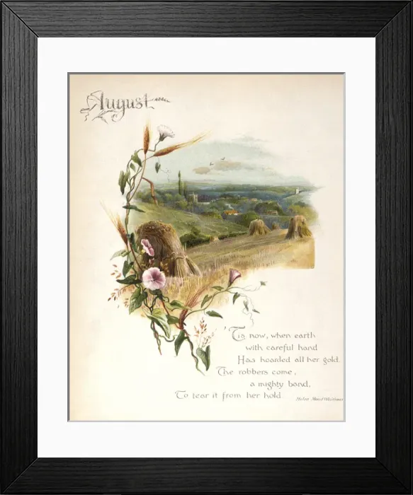 Framed Print : Book illustration -- August Framed Print : Book illustration -- August