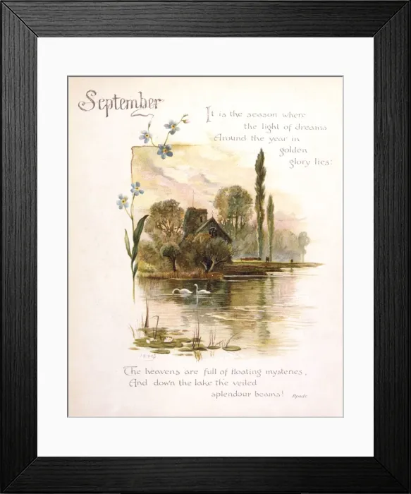 Framed Print : Book illustration -- September Framed Print : Book illustration -- September