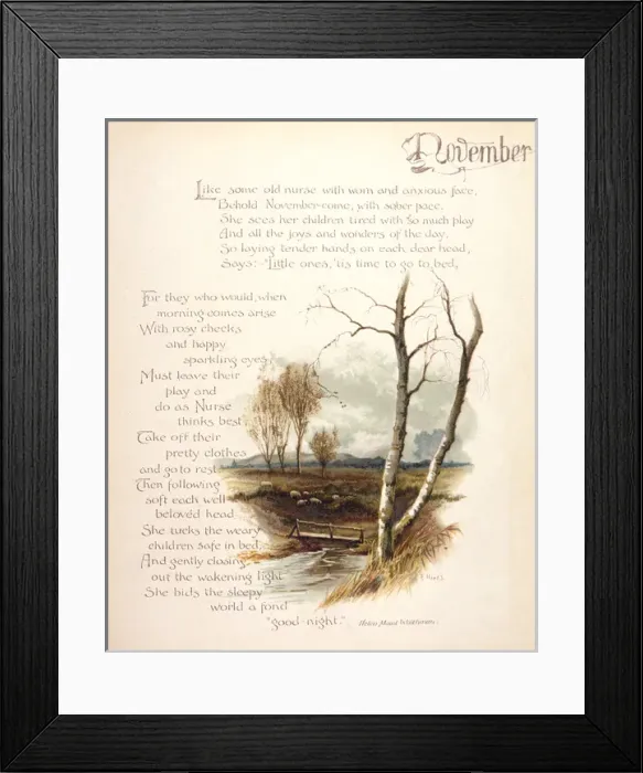 Framed Print : Book illustration -- November