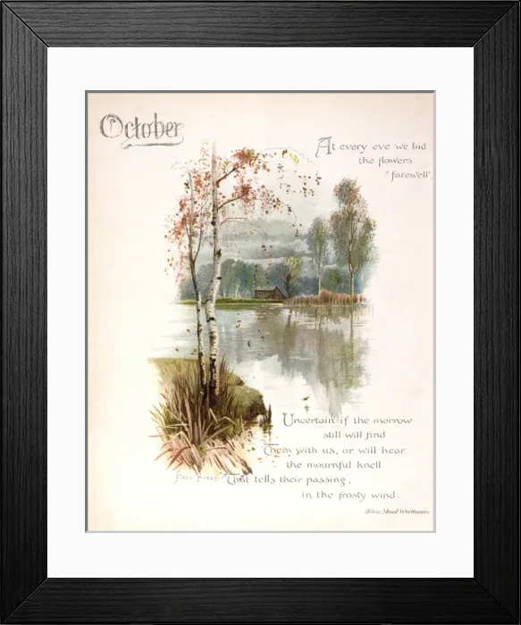 Framed Print : Book illustration -- October Framed Print : Book illustration -- October