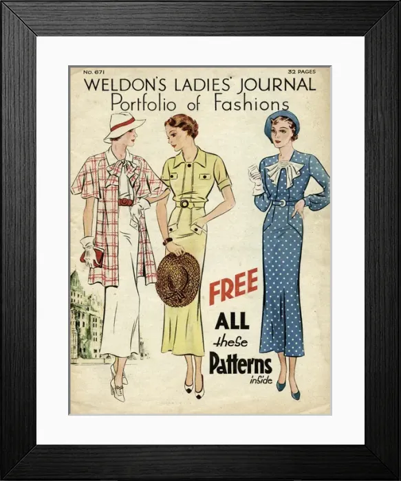 Framed Print : Weldons fashionable women Framed Print : Weldons fashionable women