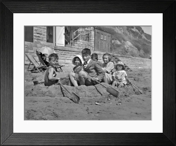 Framed Print : Children on Beach