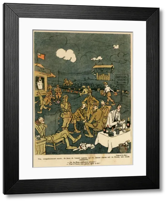 Framed Print : Cartoon, British troops at the Front, WW1 Framed Print : Cartoon, British troops at the Front, WW1