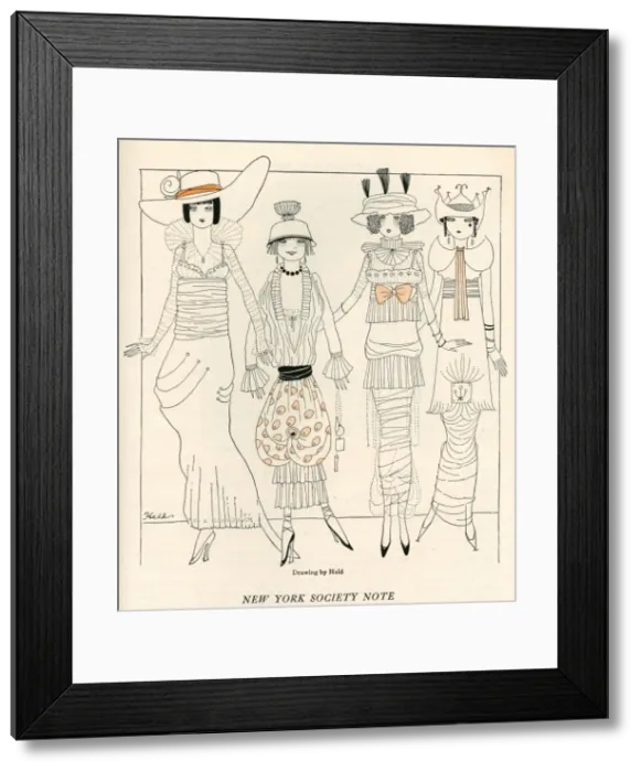 Framed Print : Four American Fashion Conscious Debutantes of New York Framed Print : Four American Fashion Conscious Debutantes of New York