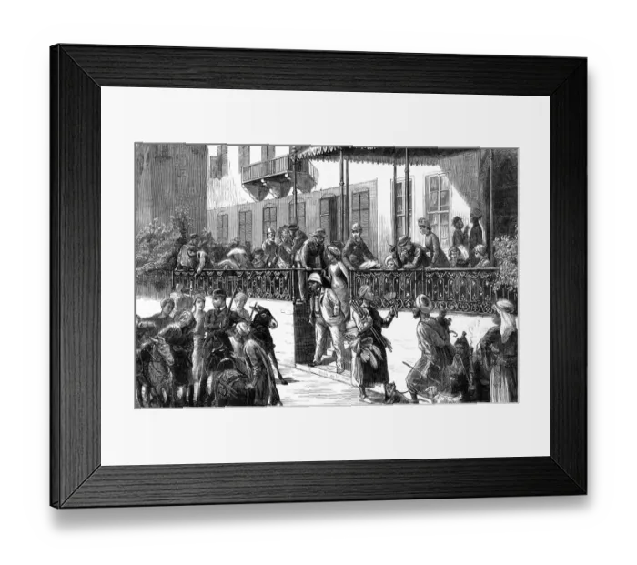 Framed Print : Tourists on the Verandah of Shepheards Hotel Cairo Framed Print : Tourists on the Verandah of Shepheards Hotel Cairo