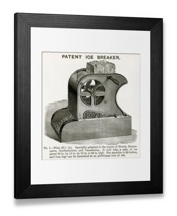 Framed Print : Mrs A. B Marshalls patent ice breaker 1890s Framed Print : Mrs A. B Marshalls patent ice breaker 1890s