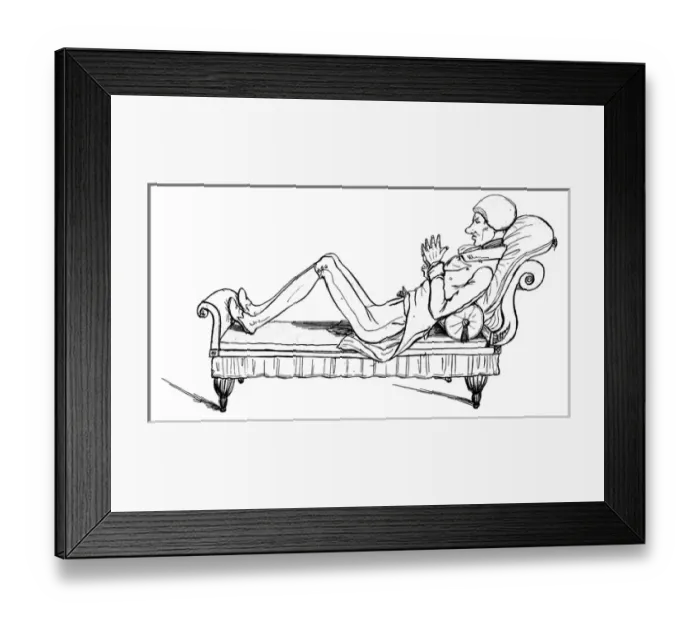 Framed Print : Brougham / Crowquill Caric Framed Print : Brougham / Crowquill Caric