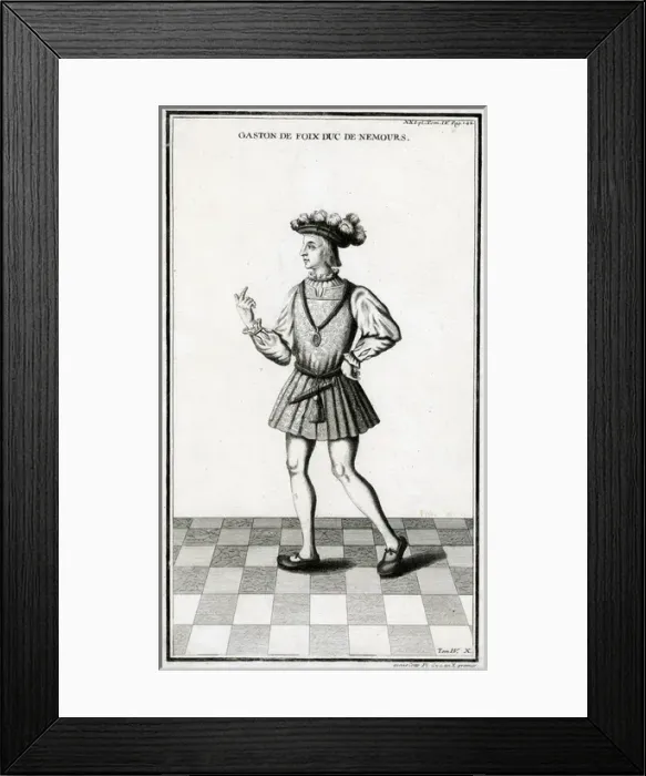 Framed Print : NEMAURS. GASTON DE FOIX - Duc de Nemaurs. French soldier. Date: 1489 - 1512 Framed Print : NEMAURS. GASTON DE FOIX - Duc de Nemaurs. French soldier. Date: 1489 - 1512