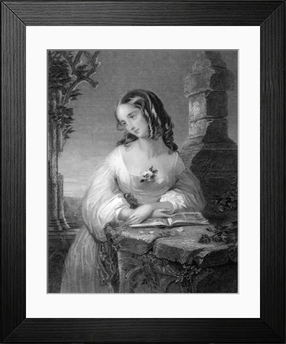 Framed Print : A girl reading poetry Framed Print : A girl reading poetry