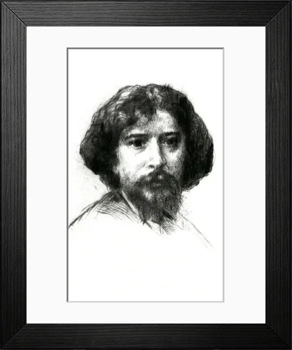 Framed Print : Alphonse Daudet / Ink Drg Framed Print : Alphonse Daudet / Ink Drg
