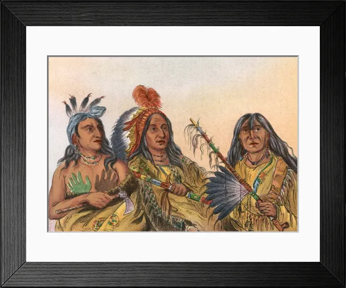 Framed Print : Racial / Sioux Men C1830 Framed Print : Racial / Sioux Men C1830
