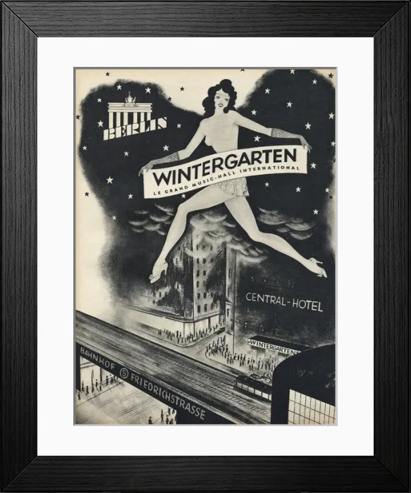 Framed Print : German Music Hall Advert Framed Print : German Music Hall Advert