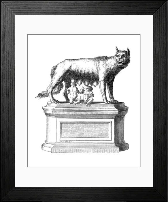 Framed Print : Romulus & Remus & Wolf Framed Print : Romulus & Remus & Wolf