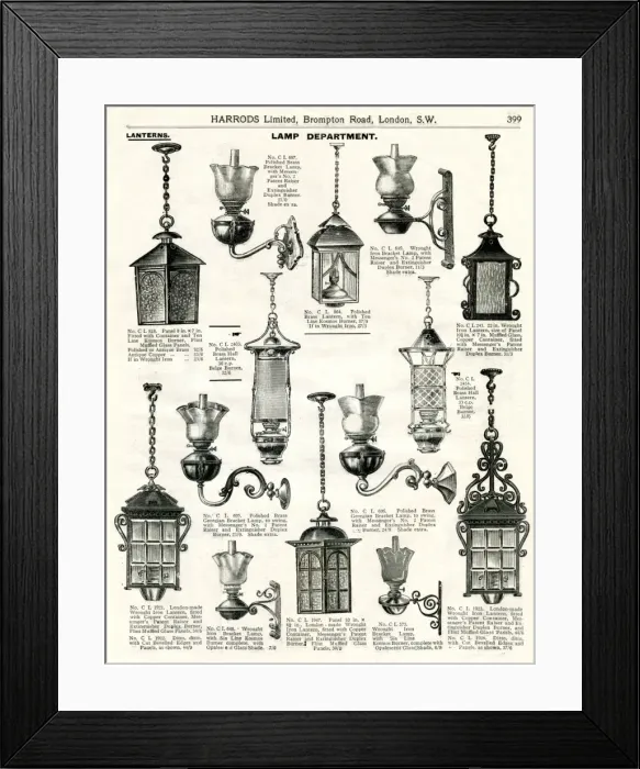 Framed Print : Trade catalogue of lamps 1911 Framed Print : Trade catalogue of lamps 1911