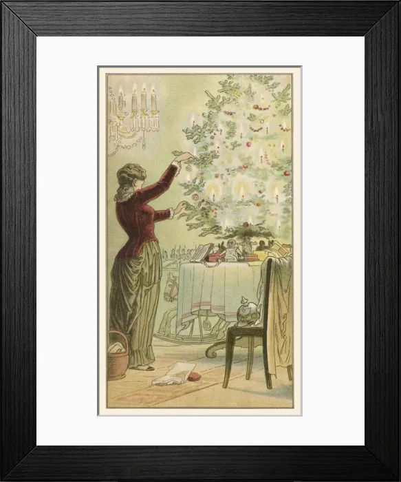 Framed Print : Mama Decks the Tree Framed Print : Mama Decks the Tree