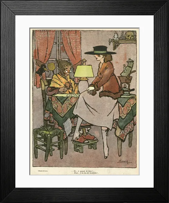 Framed Print : Cartoon, When will peace come? WW1 Framed Print : Cartoon, When will peace come? WW1