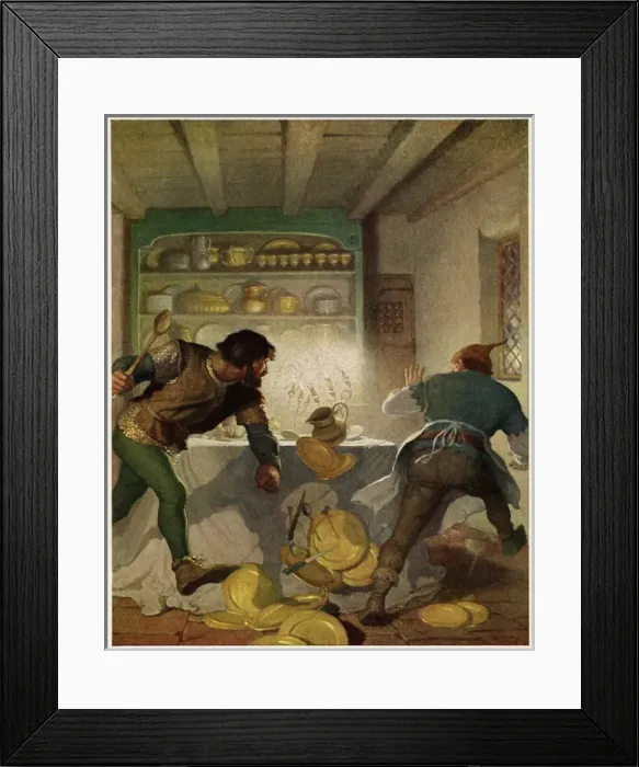 Framed Print : Little John and the Cookin the Sheriffs house Framed Print : Little John and the Cookin the Sheriffs house