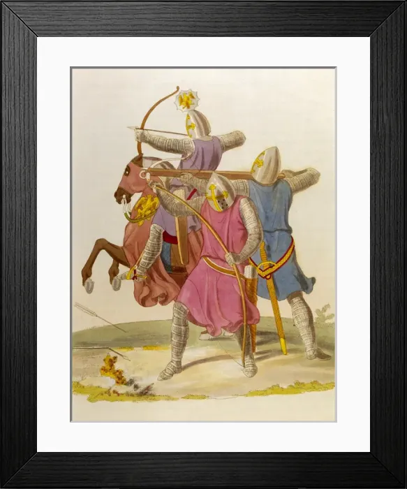 Framed Print : Military costume: archers and crossbowman in 1312 Framed Print : Military costume: archers and crossbowman in 1312