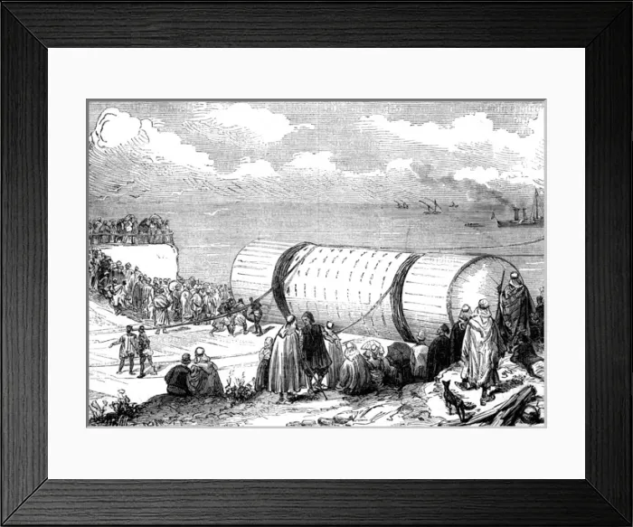 Framed Print : Transporting the obelisk: launch of Cleopatras needle, 1877 Framed Print : Transporting the obelisk: launch of Cleopatras needle, 1877