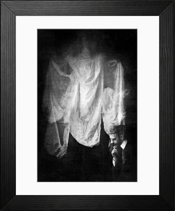 Framed Print : Paranormal: William S. Marriott simulates a spirit form Framed Print : Paranormal: William S. Marriott simulates a spirit form