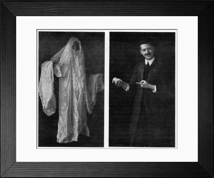 Framed Print : Paranormal: William S. Marriott demonstrates a spirit robe Framed Print : Paranormal: William S. Marriott demonstrates a spirit robe