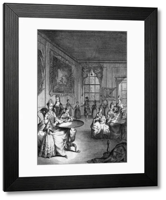 Framed Print : Young ladies boarding school, c. 1770 Framed Print : Young ladies boarding school, c. 1770