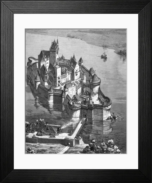 Framed Print : Water castle in medieval Germany Framed Print : Water castle in medieval Germany