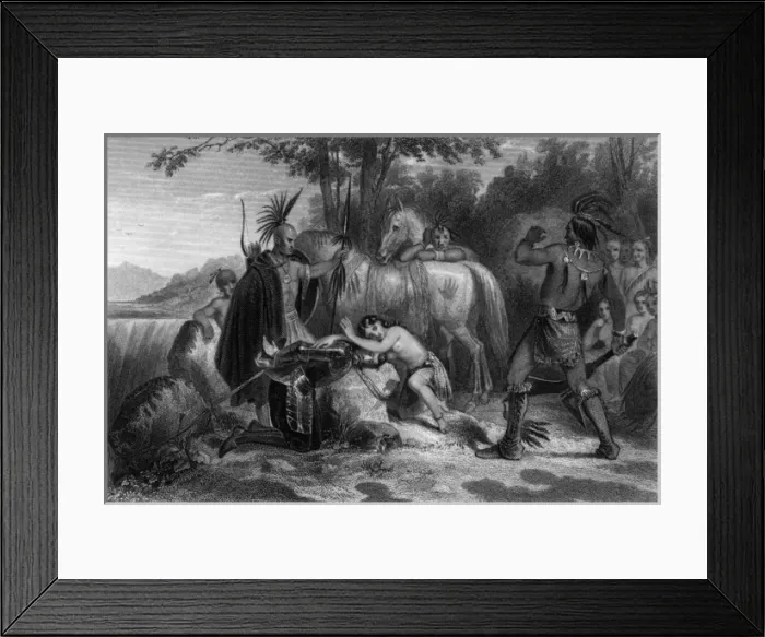 Framed Print : Pocahontas saves Captain John Smith Framed Print : Pocahontas saves Captain John Smith