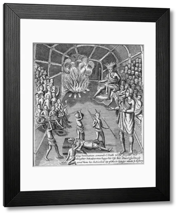 Framed Print : Pocahontas saves Captain John Smith Framed Print : Pocahontas saves Captain John Smith