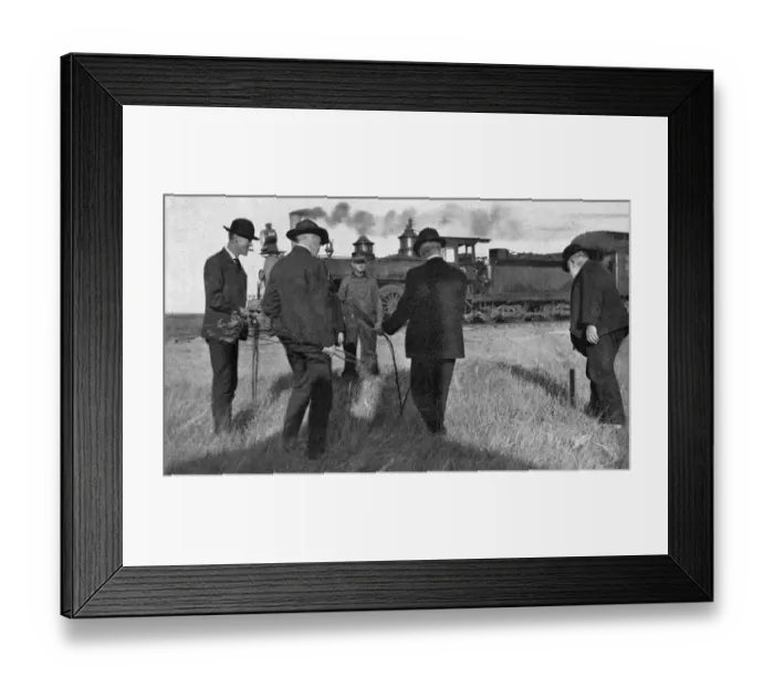 Framed Print : Water dowser and steam train, 1907 Framed Print : Water dowser and steam train, 1907