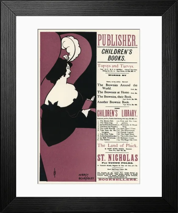 Framed Print : Beardsley Woman Reading Framed Print : Beardsley Woman Reading