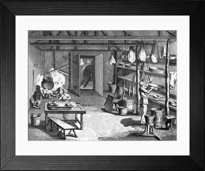 Framed Print : Diderot Cheese Making Framed Print : Diderot Cheese Making