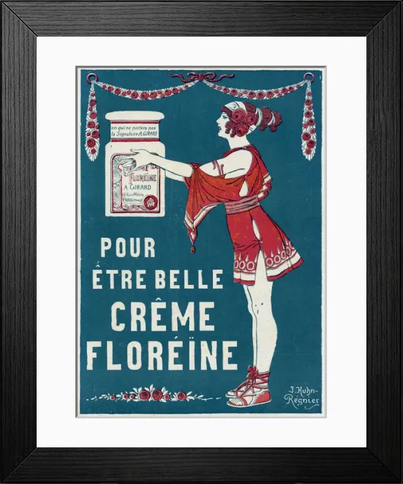 Framed Print : Advert for Creme Floreine, cosmetics Framed Print : Advert for Creme Floreine, cosmetics